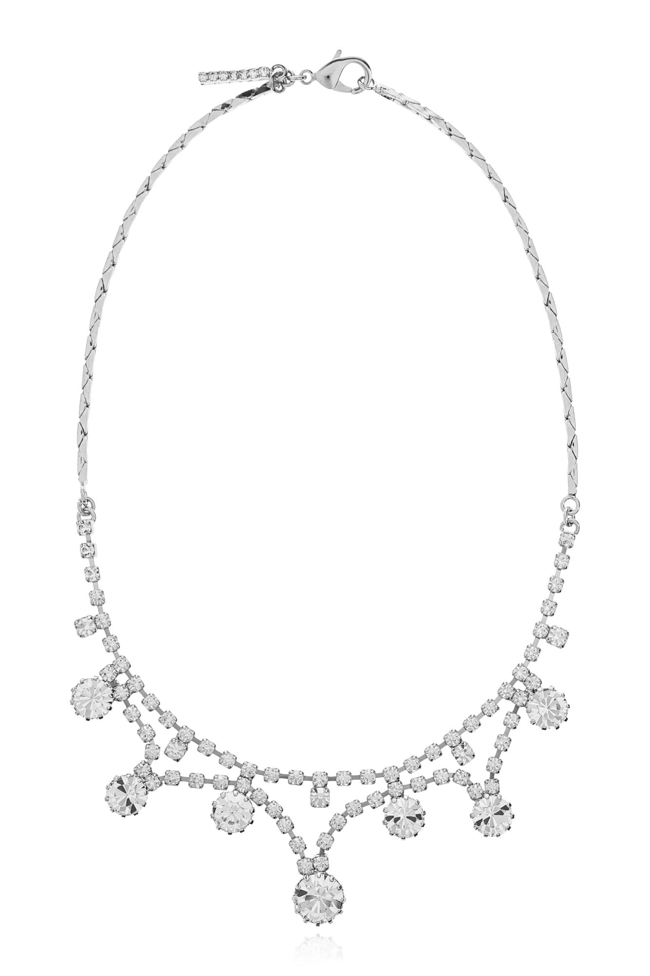 Alessandra Rich Necklace With Shimmering Crystals