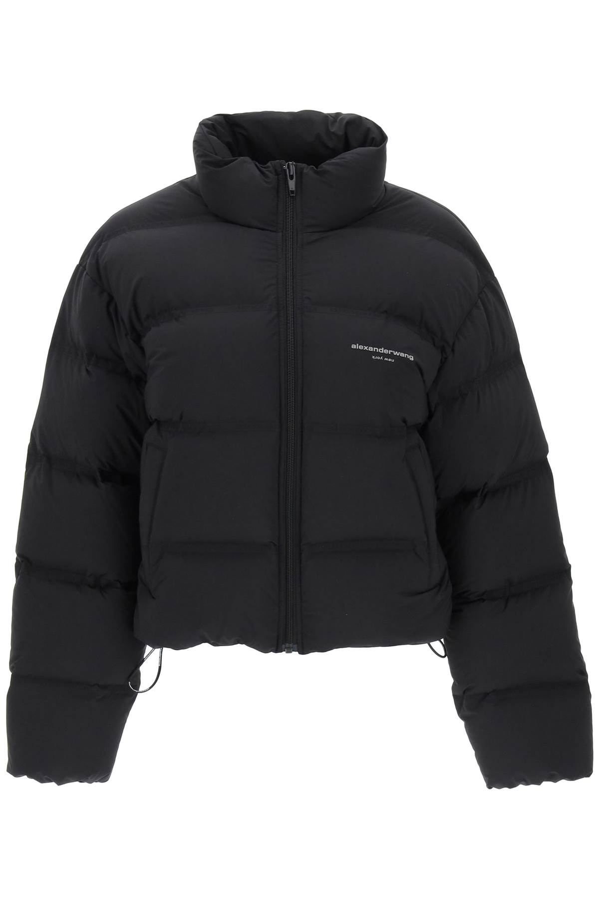 Alexander Wang Jaquard Channel Cropped Puffer W/ Reflective Logo