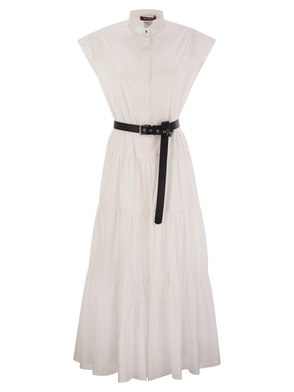 Max Mara Studio Bairo Belted Sleeveless Dress