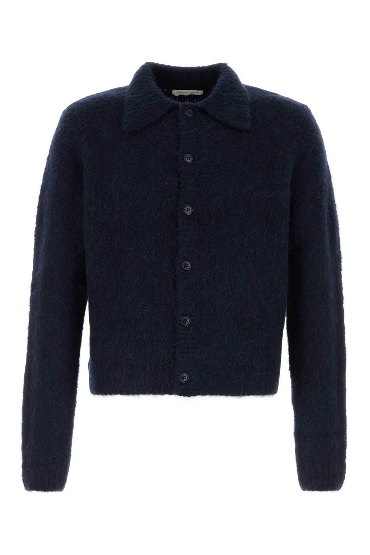 Dries Van Noten Dark Blue Alpaca Mora Cardigan