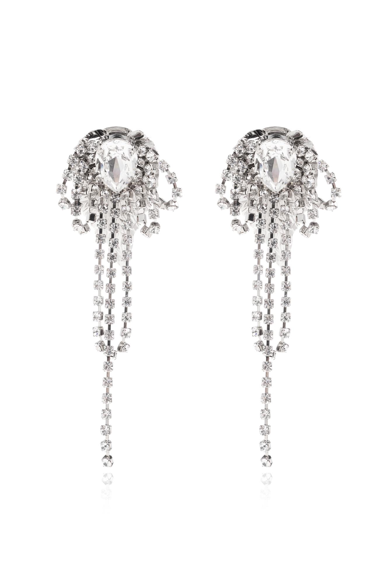 Alessandra Rich Clip-on Earrings With Shimmering Crystals