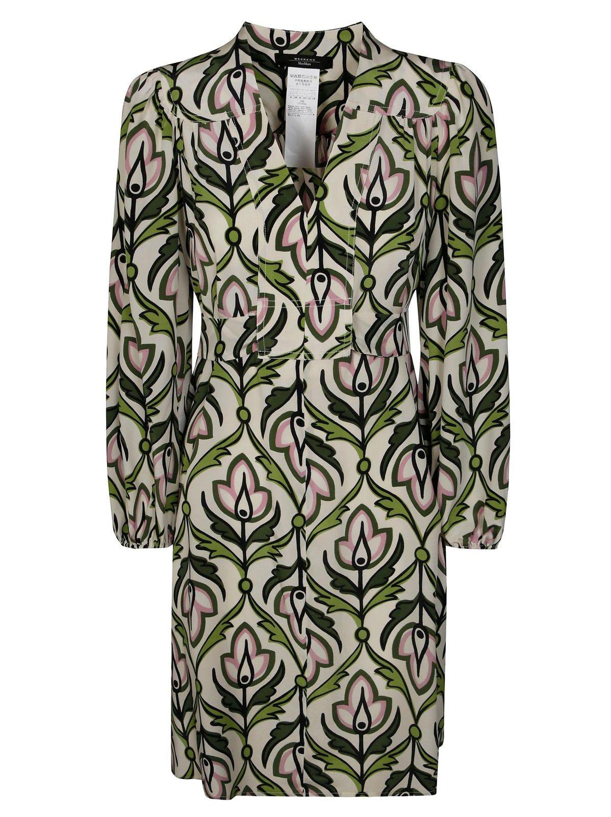 Weekend Max Mara All-over Floral Printed V-neck Dress