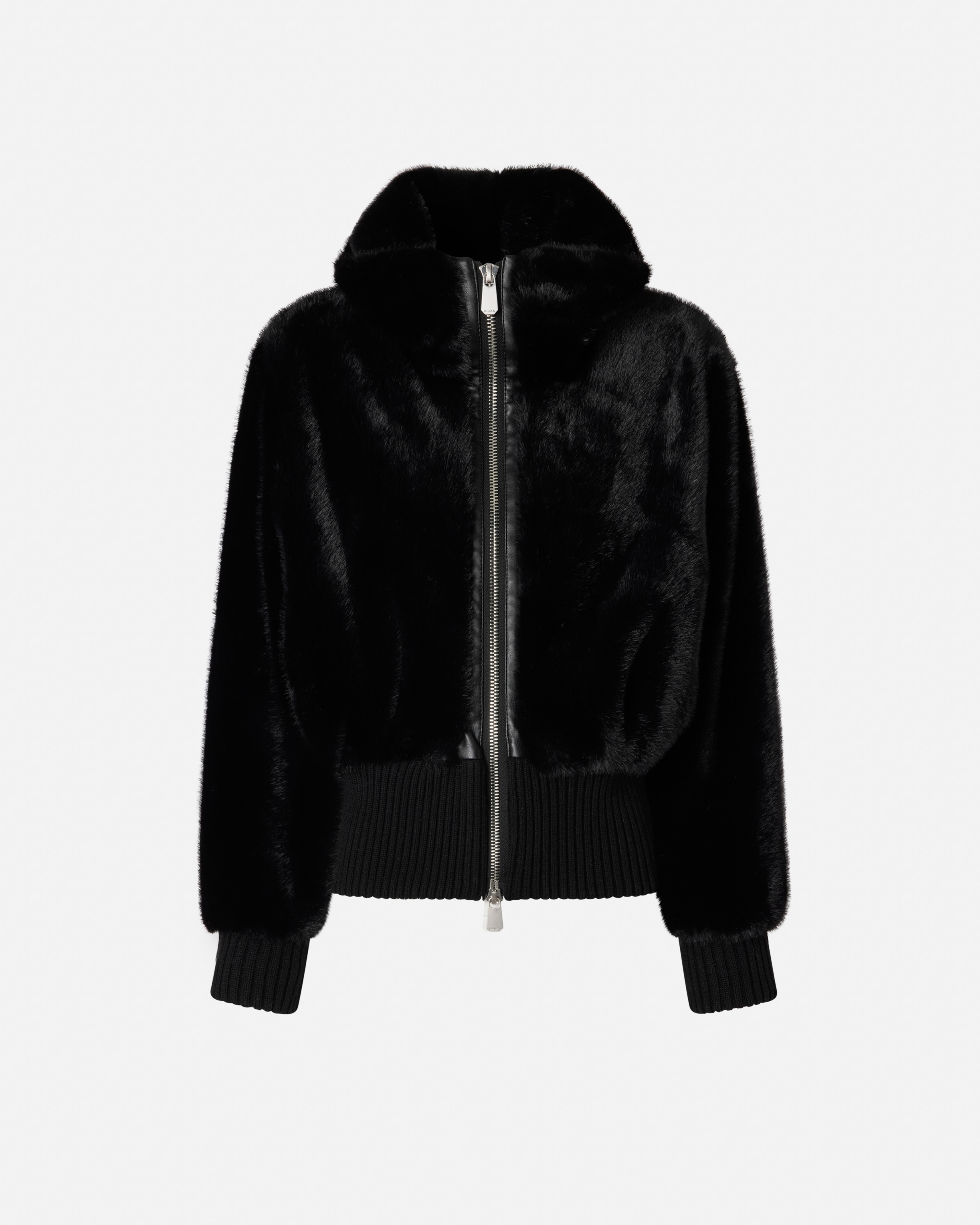 Pinko, Bomber en fourrure synthétique, Noir limousine, 36