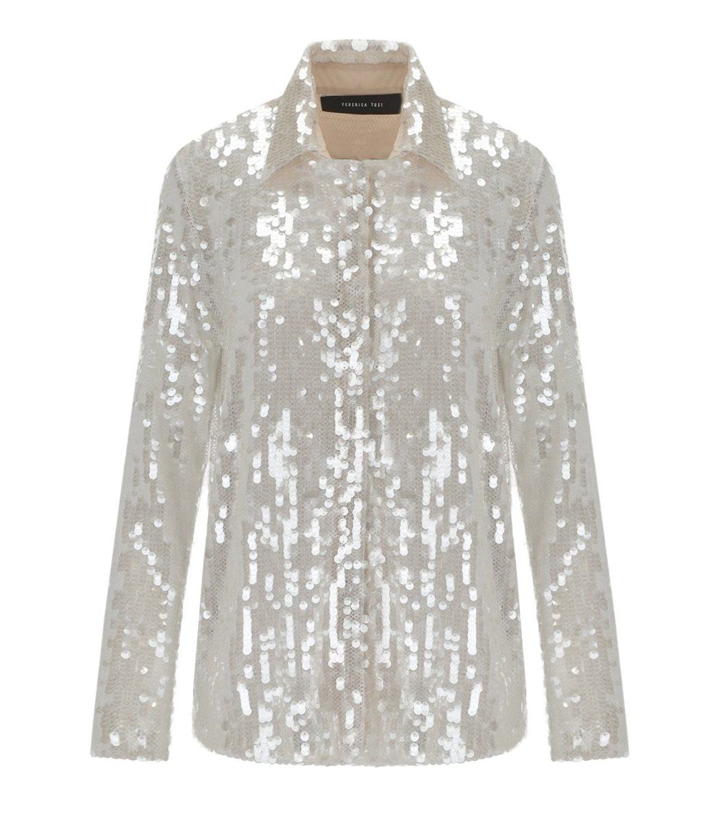 Federica Tosi Champagne Sequins Shirt