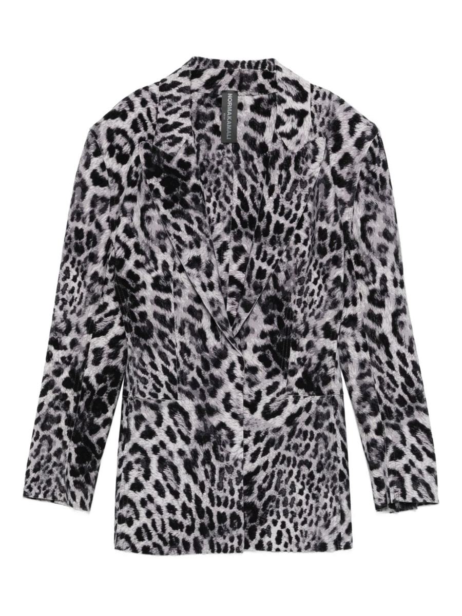Norma Kamali Leopard Print Single-Breasted Jacket