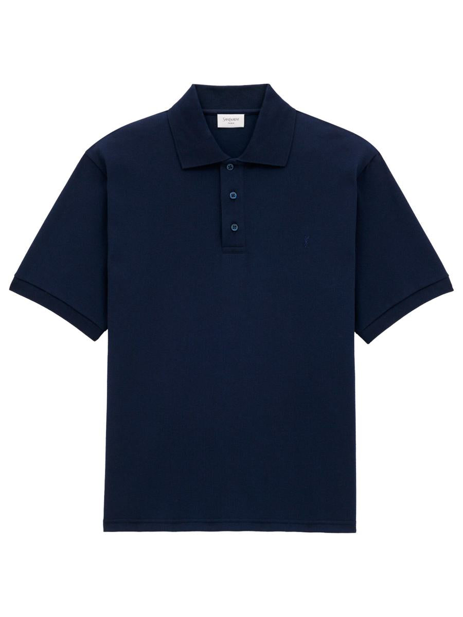 Saint Laurent Cassandre Piqué Polo Shirt Clothing