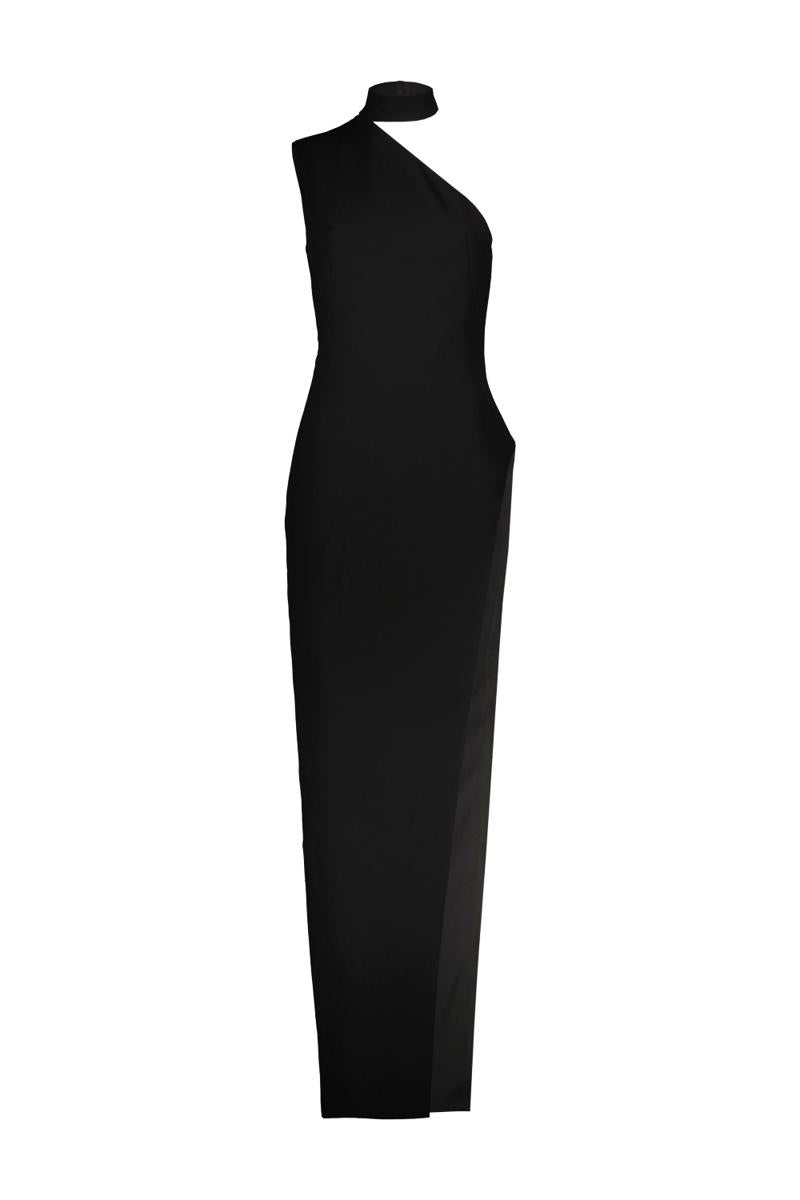 Mônot Asymmetric Shoulder Dress Clothing