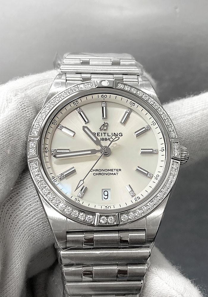 BREITLING Chronomat Automatic SS 36MM Diamond MOP Dial Women's Watch A10380591A1A1
