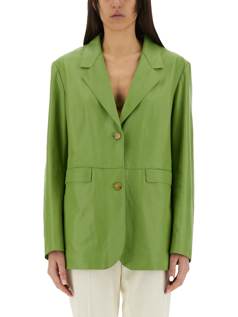 Alysi Oversized Leather Blazer