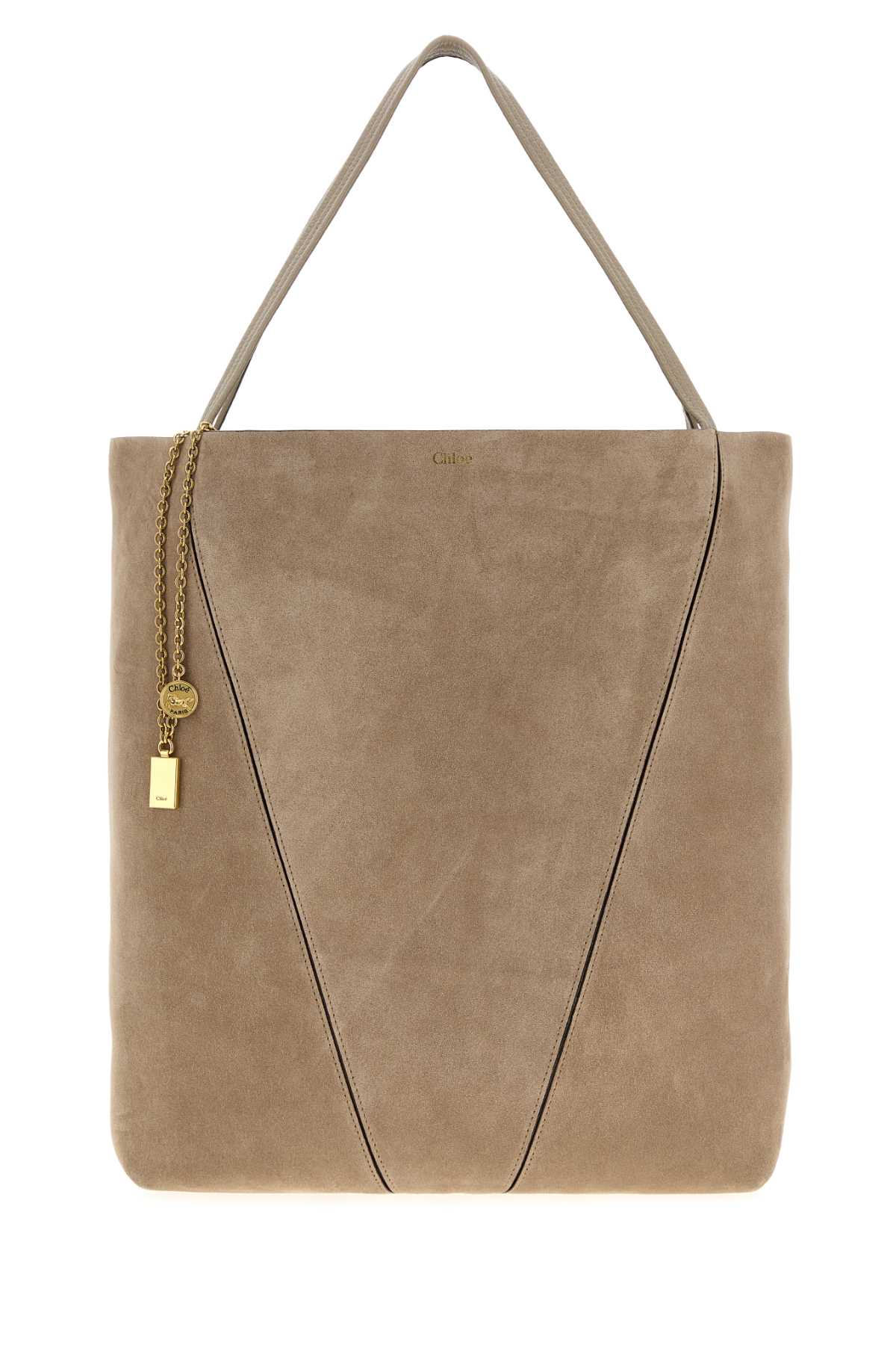 Chloé Dove Grey Suede Chloã¨ Spin Shopping Bag