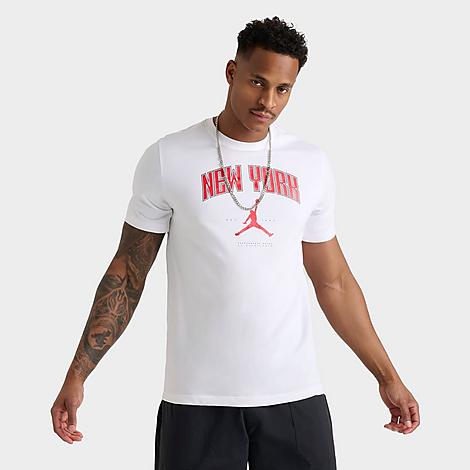 Jordan Men's New York Logo T-Shirt in White Size: Large