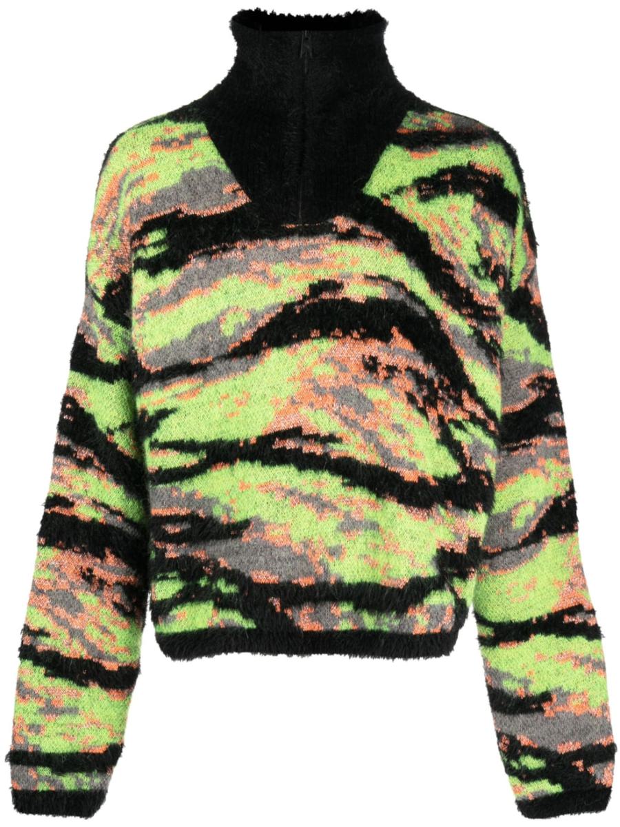 Erl Unisex Jacquard Tiger Sweater Knit Clothing