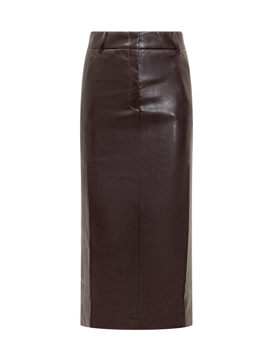 The Andamane Faux Leather Midi Skirt The Andamane