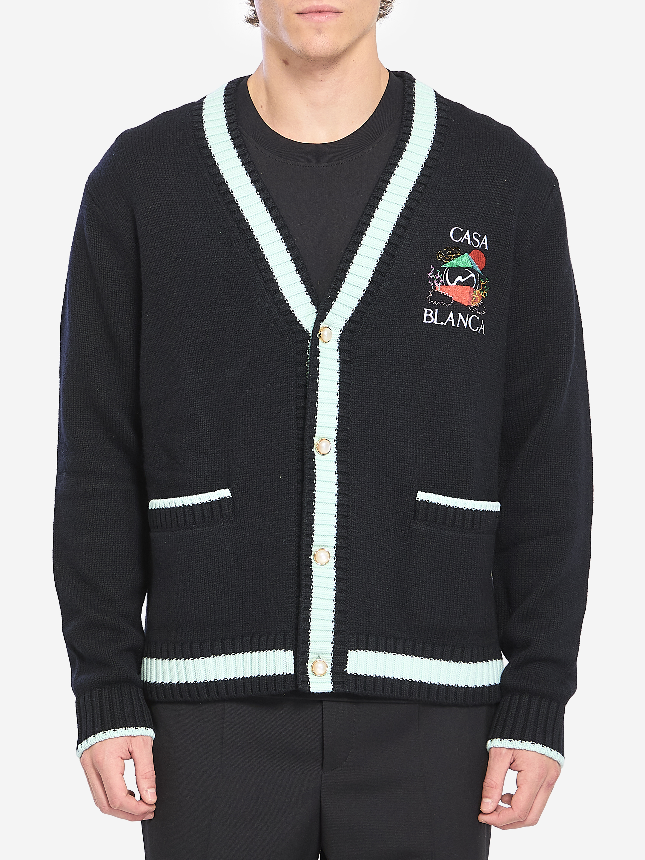 Cardigan with Stacked Casa Mountain Temple design