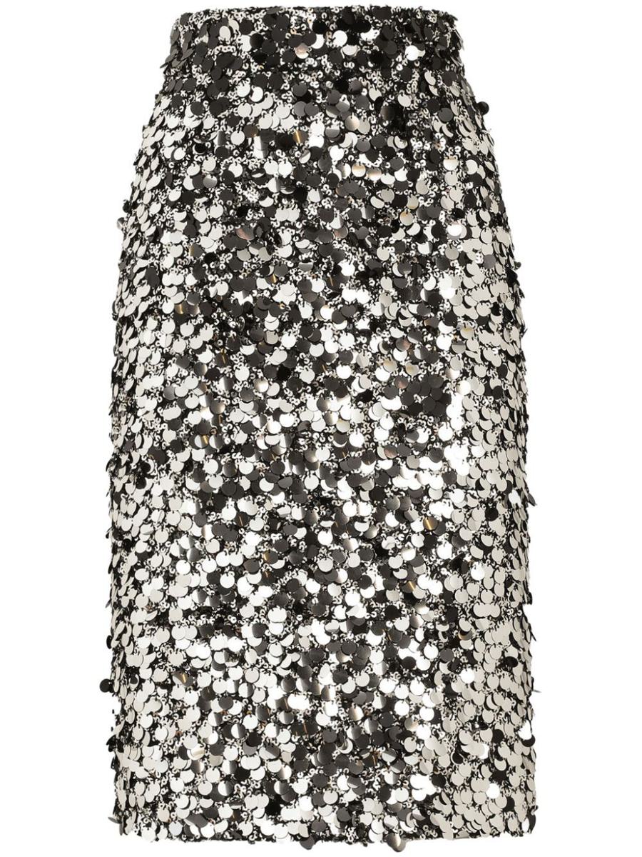 Dolce & Gabbana Sequin-Embellished Midi Skirt Clothing