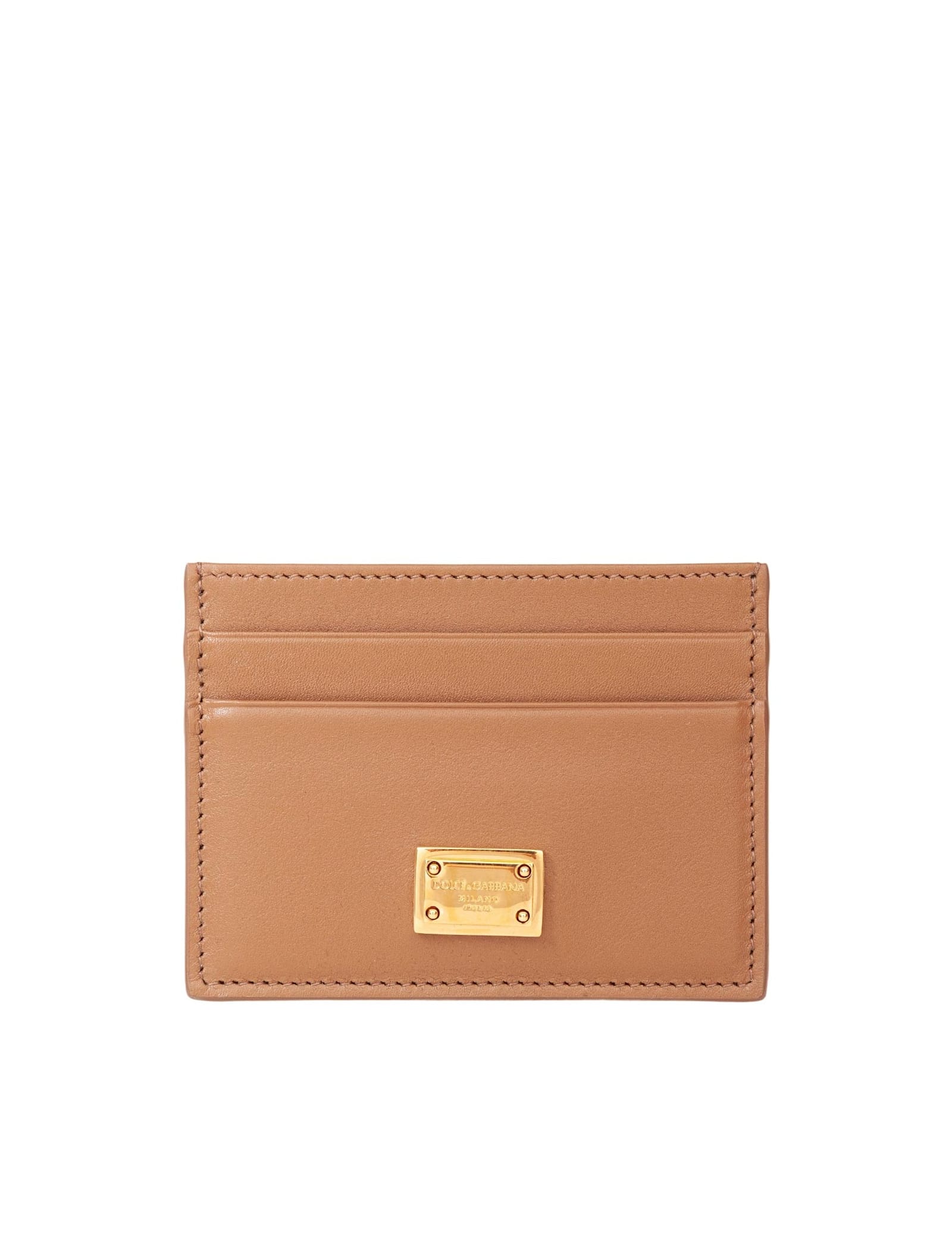 Dolce & Gabbana Caramel Color Plonge Calfskin Card Holder