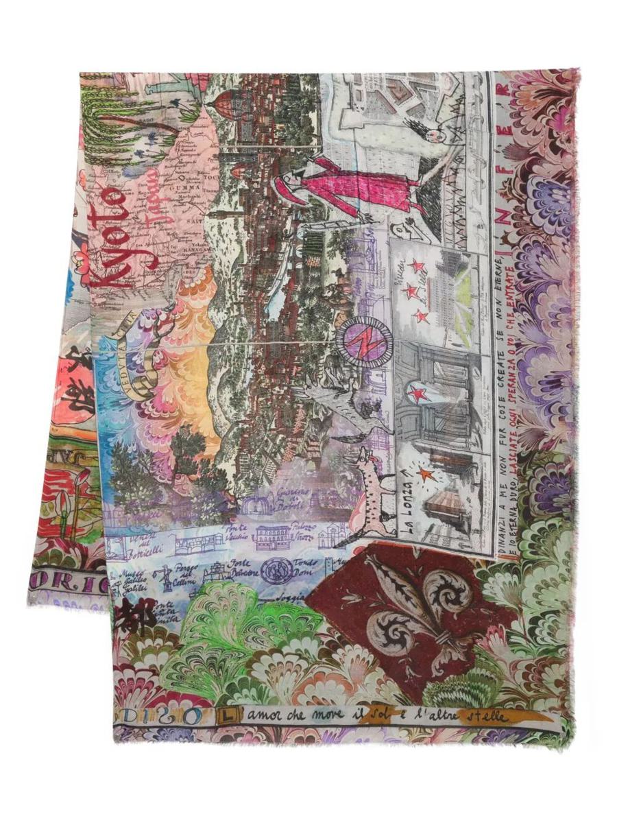 Faliero Sarti Comedy Printed Scarf Accessories