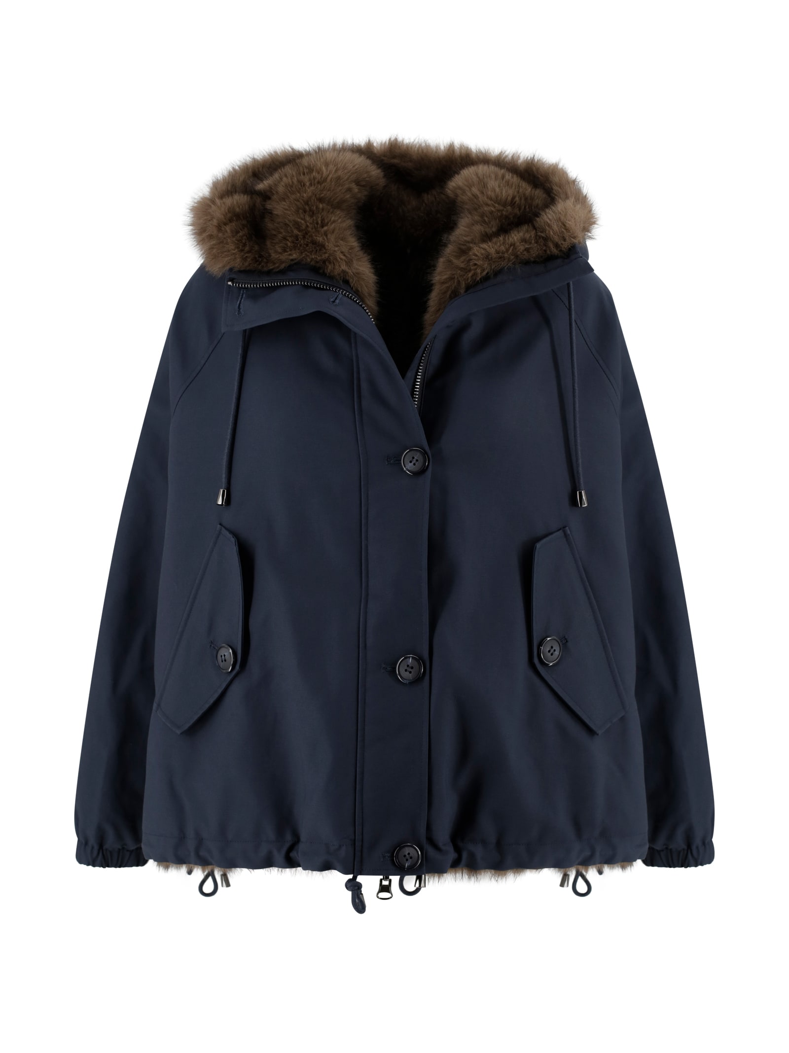 Valentini 1972 Parka With Hood And Faux Fur Lining.