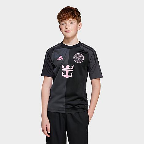 adidas Kids Inter Miami CF 25-26 Away Soccer Jersey in Black Size: XS