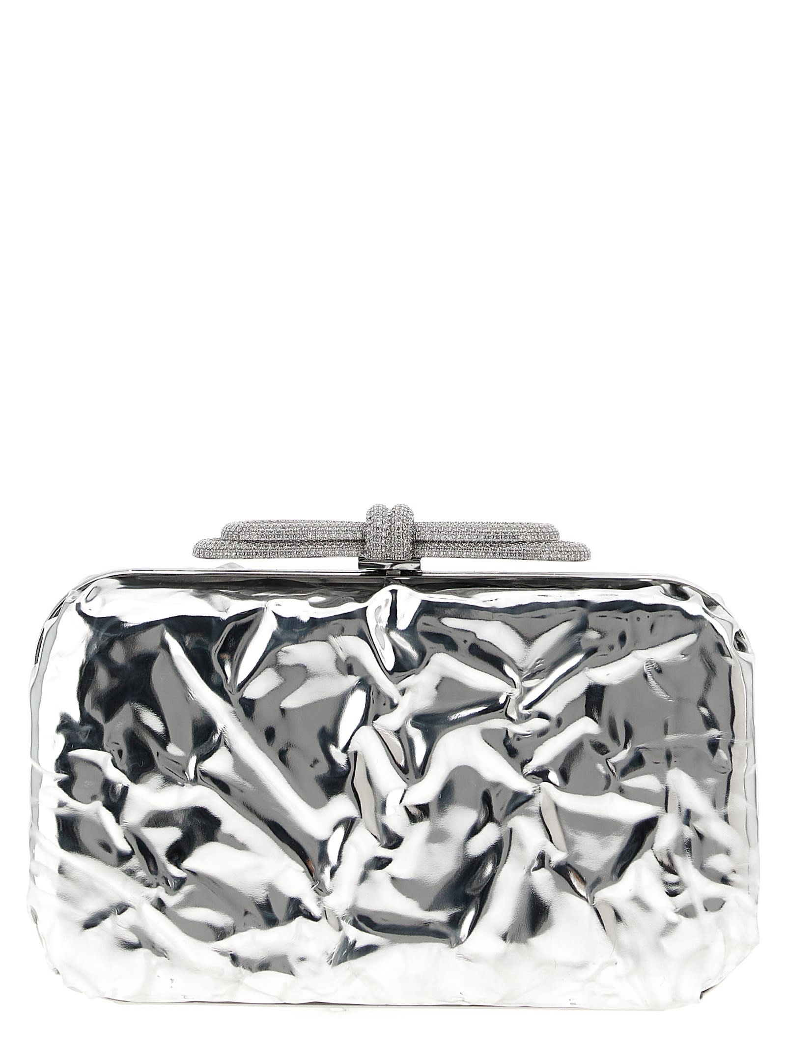 Mach & Mach double Bow Wrapped Mirror Clutch