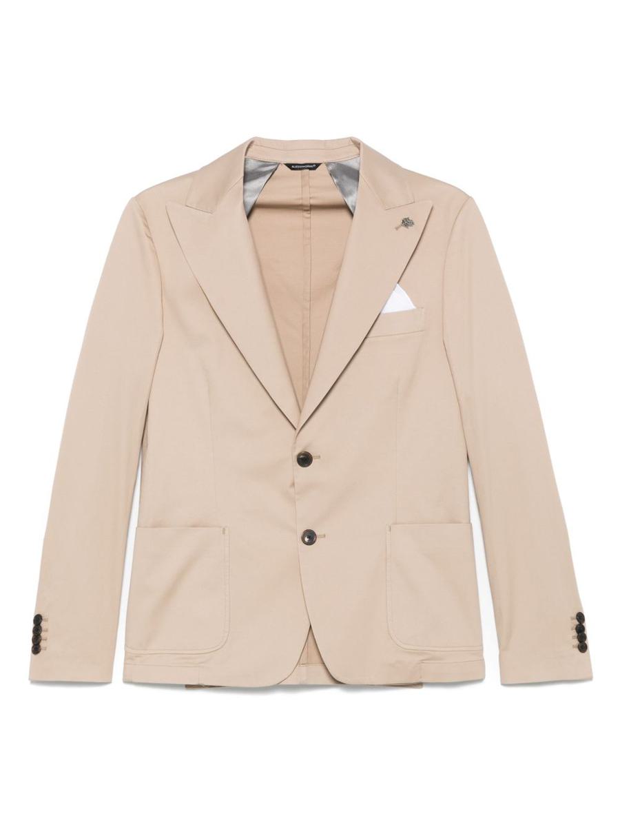Daniele Alessandrini Elegant Beige Cotton Blazer