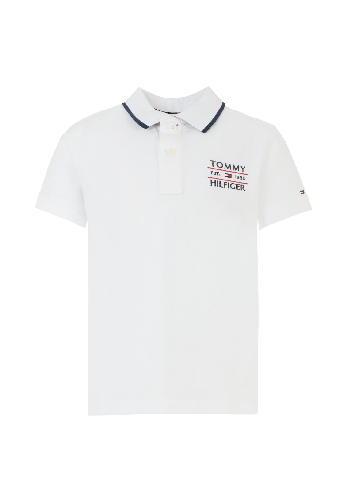Tommy Hilfiger White Polo Shirt For Boy With Logo