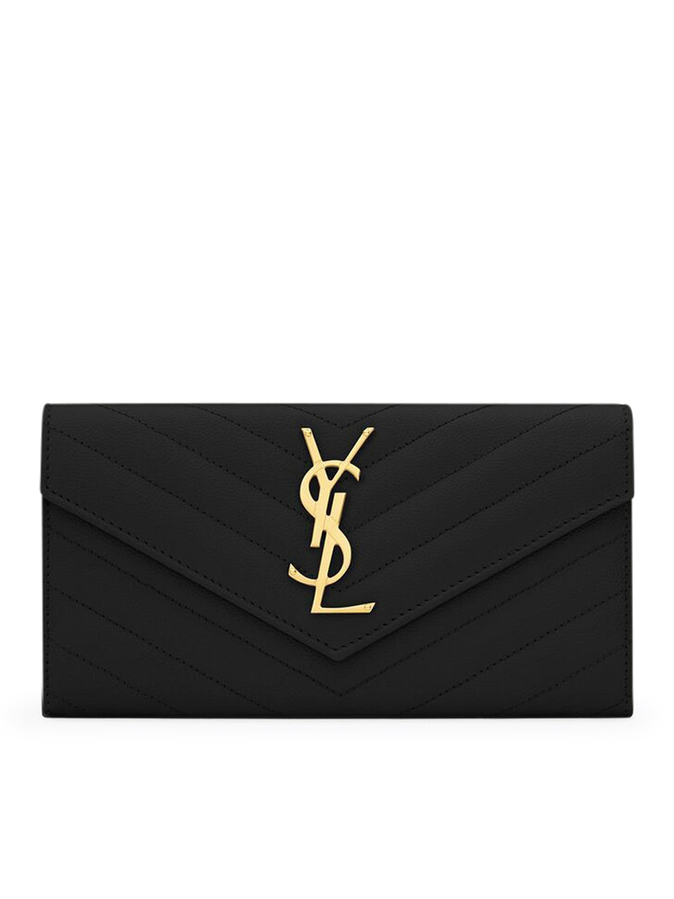 LEATHER CLUTCH WITH CASSANDRE LOGO - Saint Laurent - Woman
