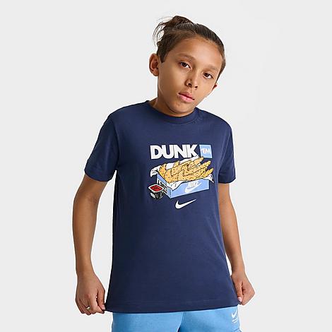 Nike Big Kids Sportswear Dunk Graphic T-Shirt in Navy Size: Small