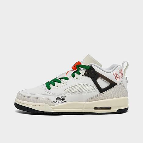 Jordan Big Kids Spizike Low Casual Shoes in Sail/Black/Pine Green Size: 4.0