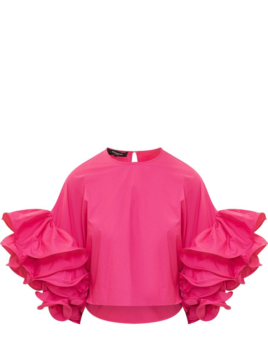 Rochas Top With Curled Sleeves