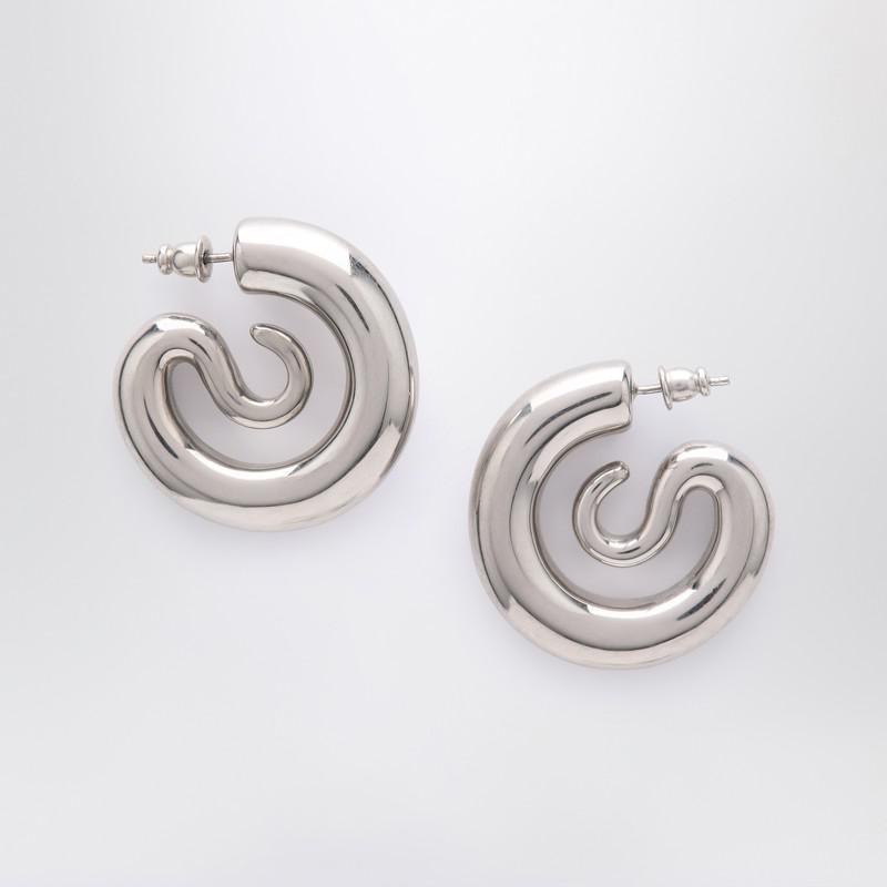 Panconesi Small Silver Serpent Hoops Earrings