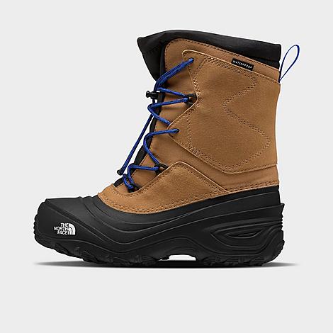 The North Face Big Kids Alpenglow V Winter Boots in Utility Brown/TNF Blue Size: 1.0