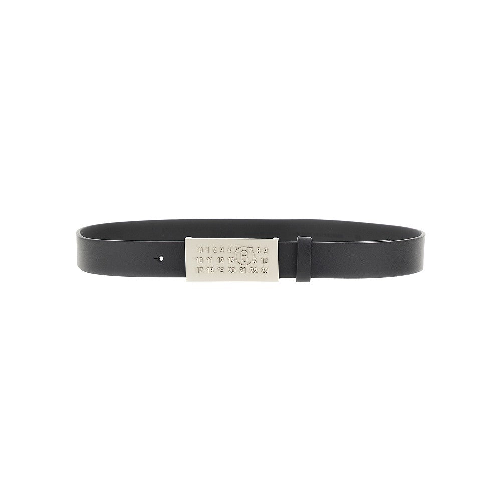 MM6 Leather belt with branded buckle Kids