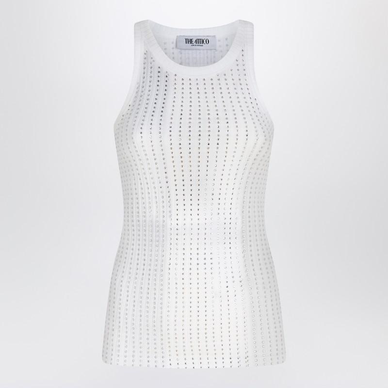 The Attico Tank Top With Rhinestones