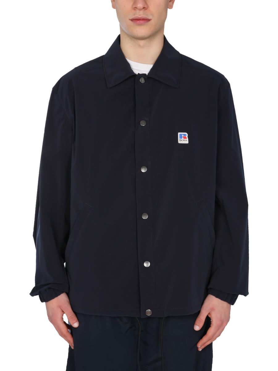Hugo Boss Relaxed Fit Jacket With Boss X Russell Athletic Logo