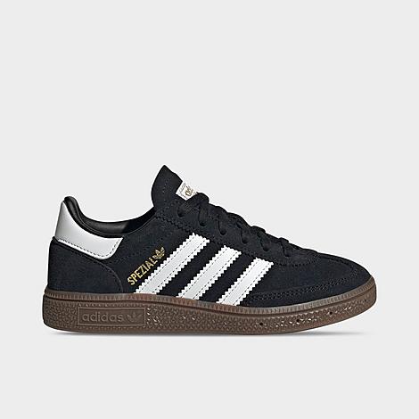 adidas Little Kids Originals Handball Spezial Casual Shoes in Black/White/Gum Size: 10.5