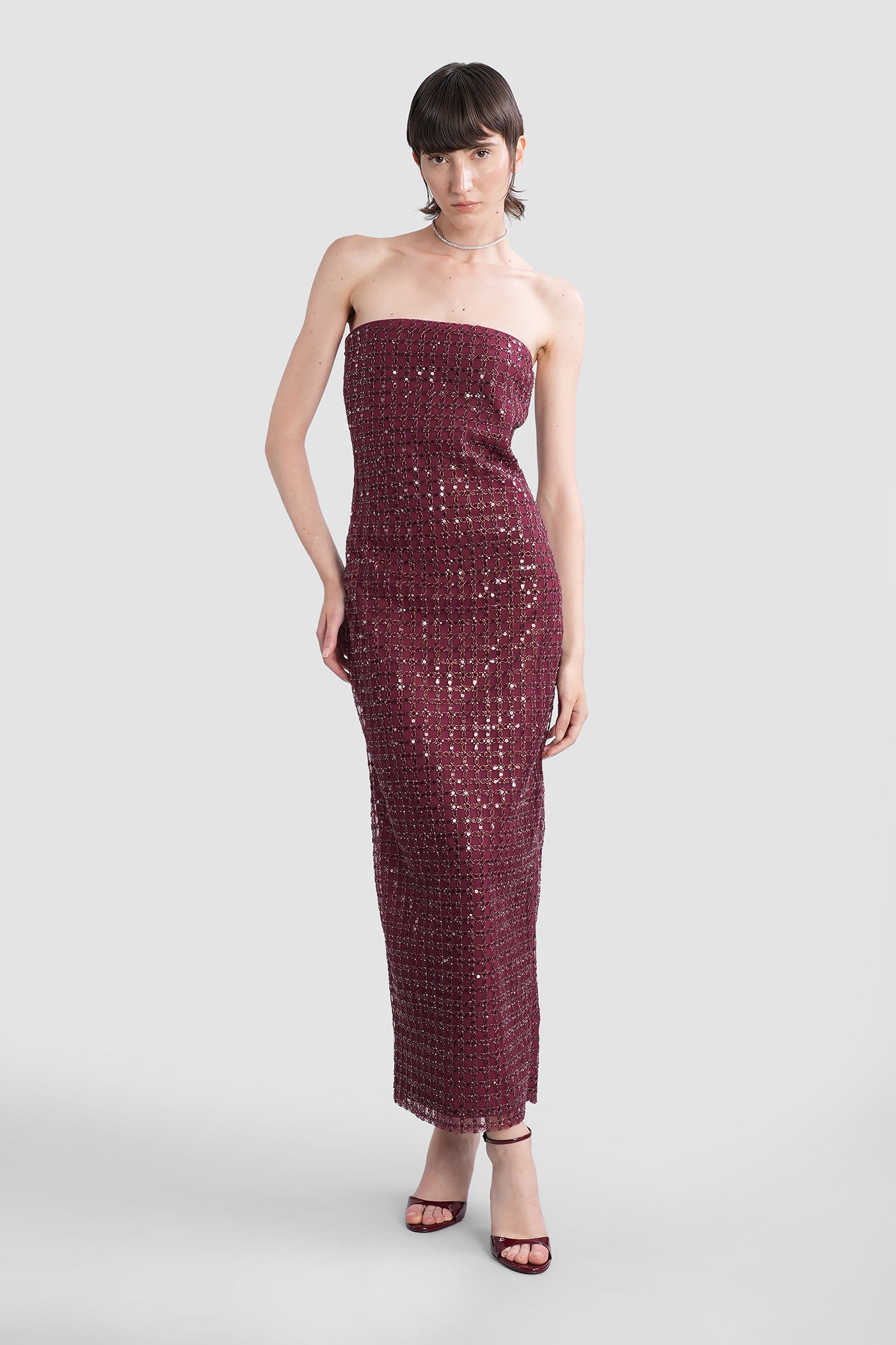 Rotate by Birger Christensen In Bordeaux Polyester