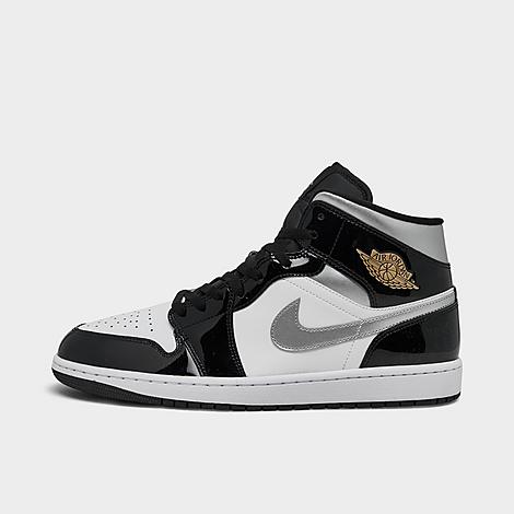 Jordan Men's Air Retro 1 Mid SE Casual Shoes in Black/White/Metallic Gold Size: 9.5