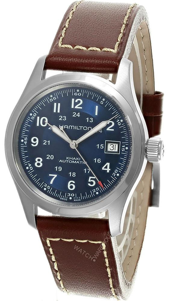 HAMILTON Khaki Field Automatic 38MM Blue Dial Leather Men's Watch H70455540