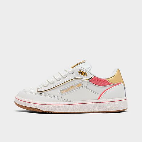 Reebok Women's Club C Bulc Casual Shoes in Chalk/Sunset Coral/Chalk Size: 5.5