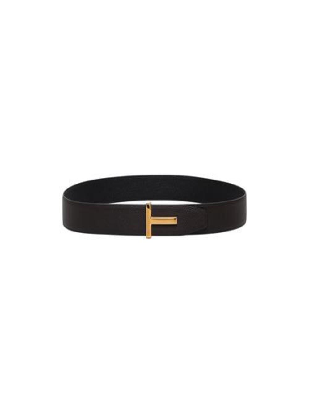 Tom Ford Mans Reversible Brown And Black Leather T Belt