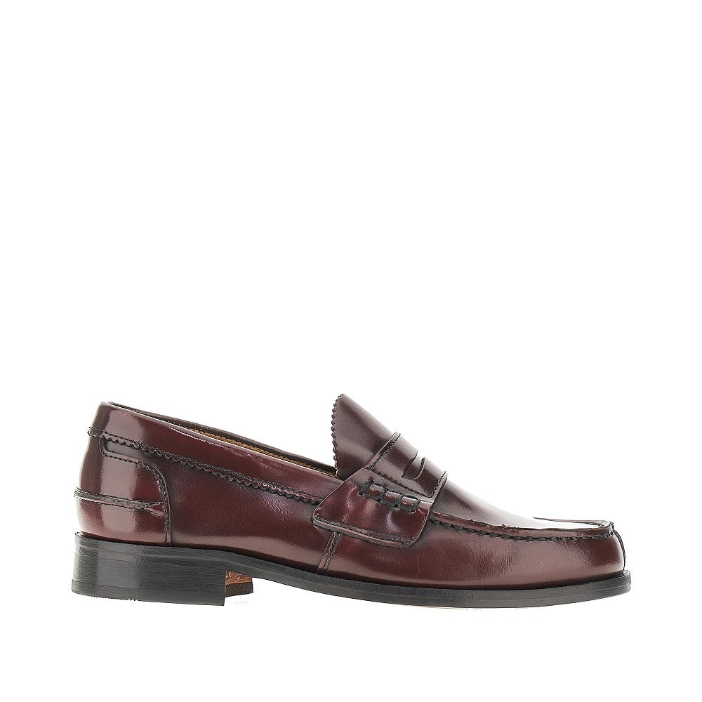 SAXONE Fumé spazzolato leather penny loafers Man