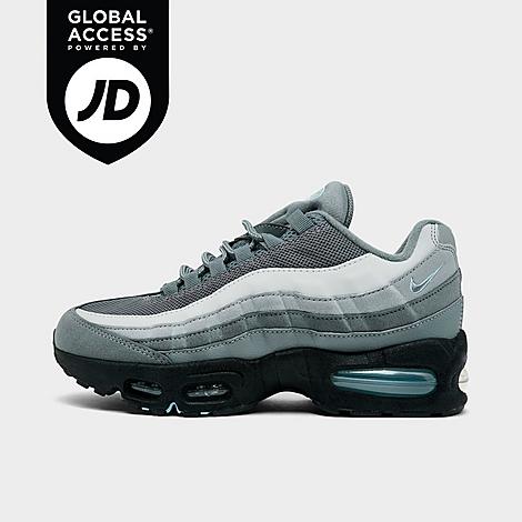 Nike Big Kids Air Max 95 Casual Shoes in Cool Grey/Psychic Blue/Wolf Grey Size: 3.5