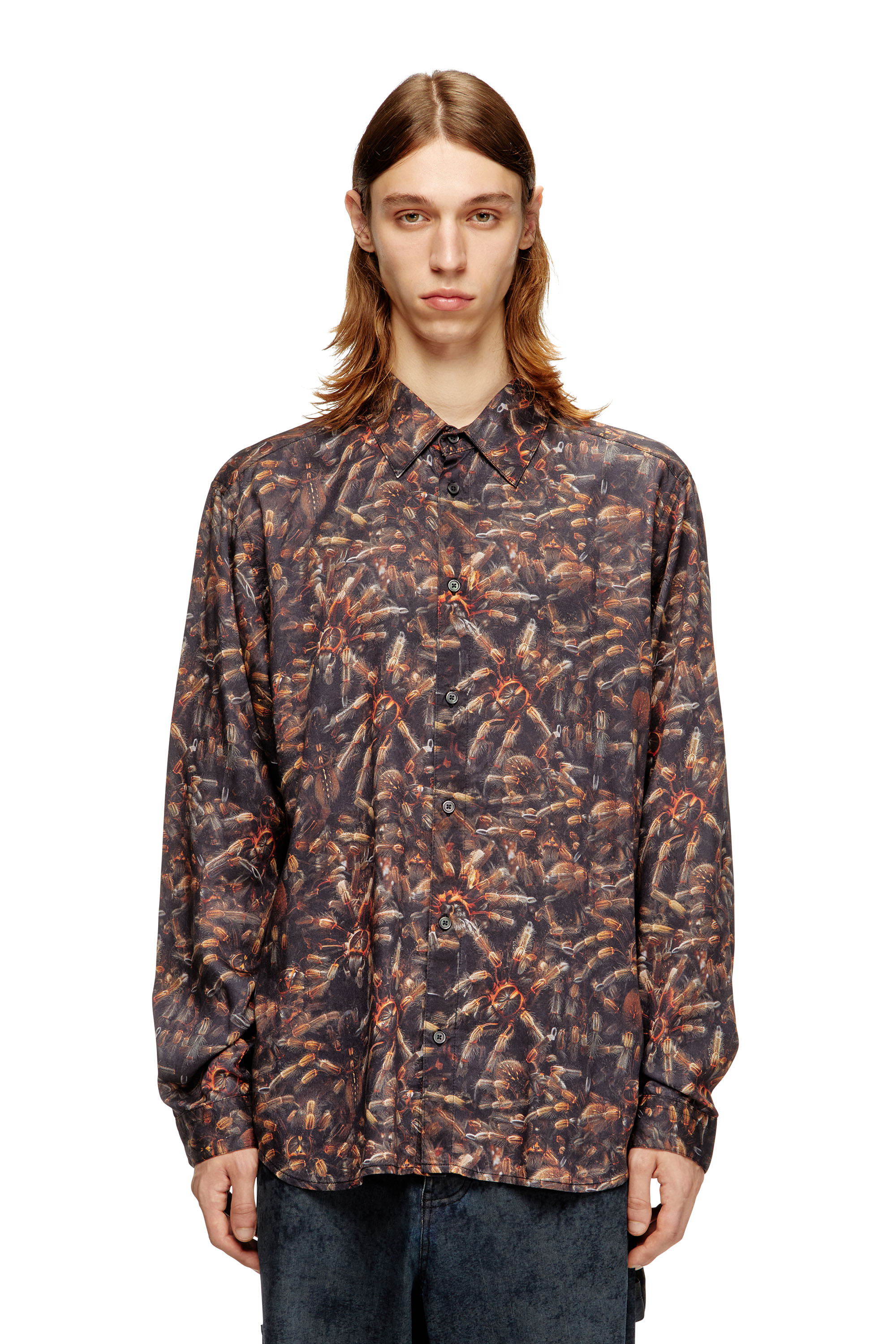 Diesel - Lyocell shirt with all-over print - Shirts - Man - Multicolor