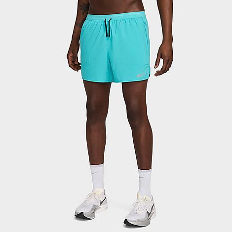 Nike Men's Dri-FIT Stride 5" Brief-Lined Running Shorts in Dusty Cactus/Black Size: Small