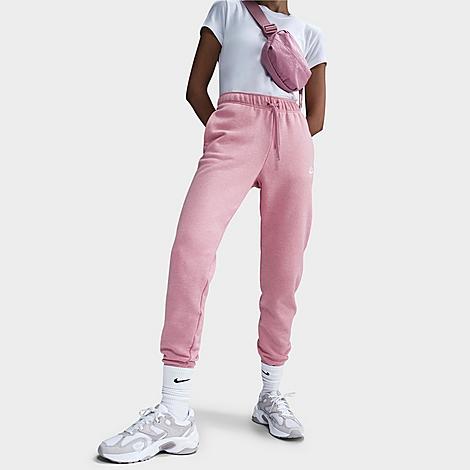 Nike Women's Sportswear Club Fleece Mid-Rise Jogger Pants in ELEMENTAL PINK/HTR/W Size: XS
