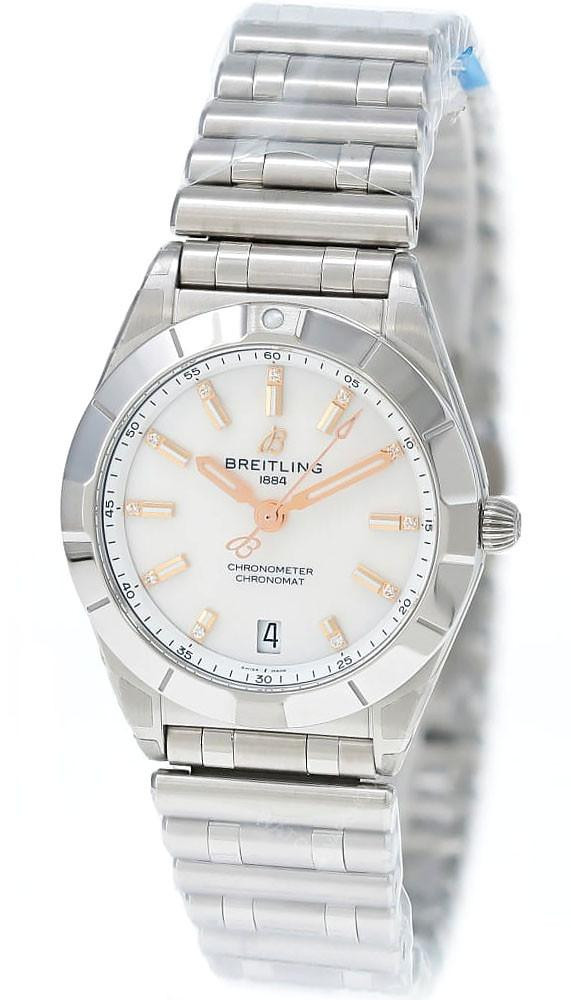 BREITLING Chronomat SS 32MM Diamond MOP Dial Women's Watch A77310101A4A1