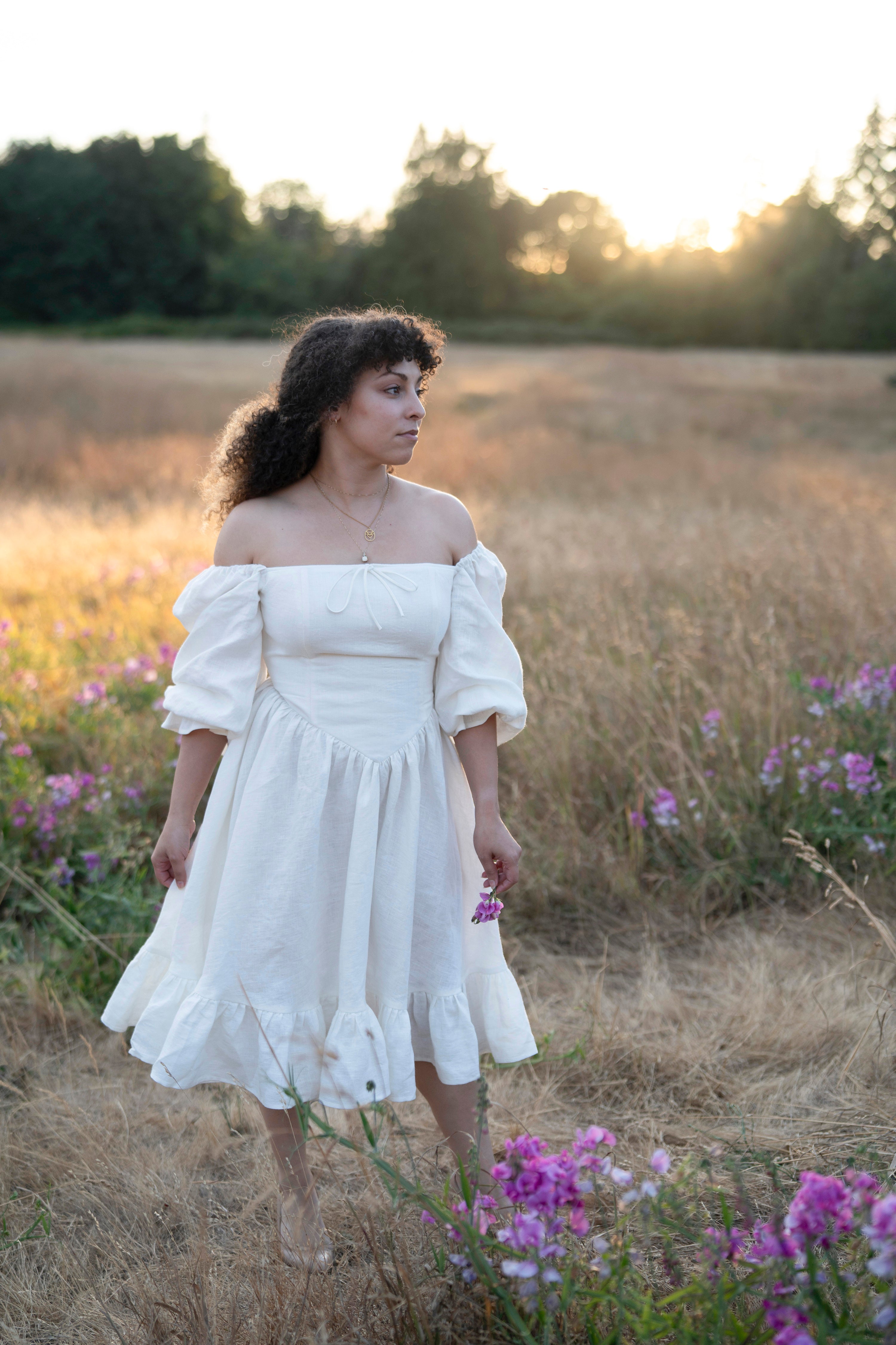 Bridal August Night linen dress