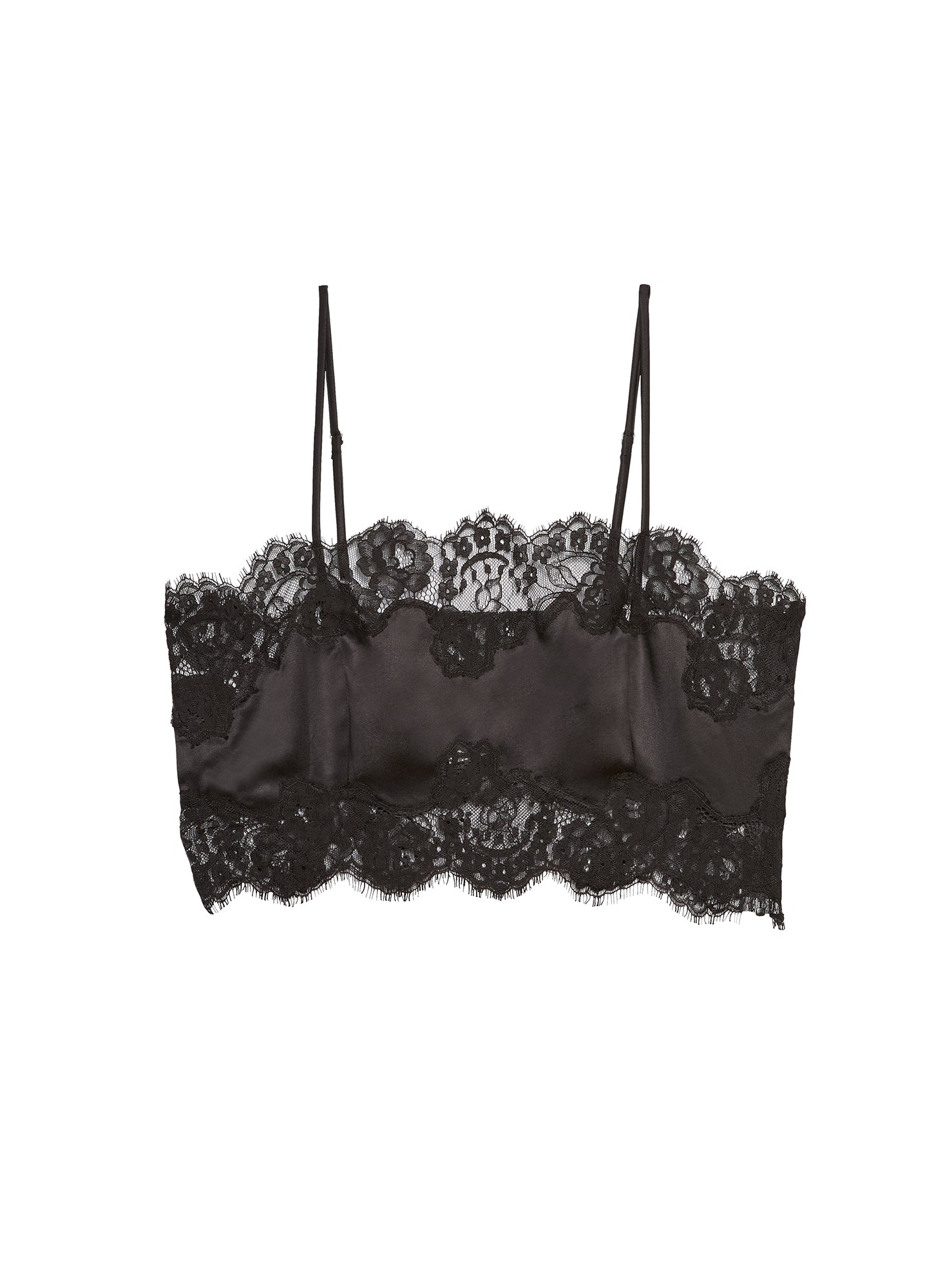 Fleur du Mal Silk & Lace Bandeau Top