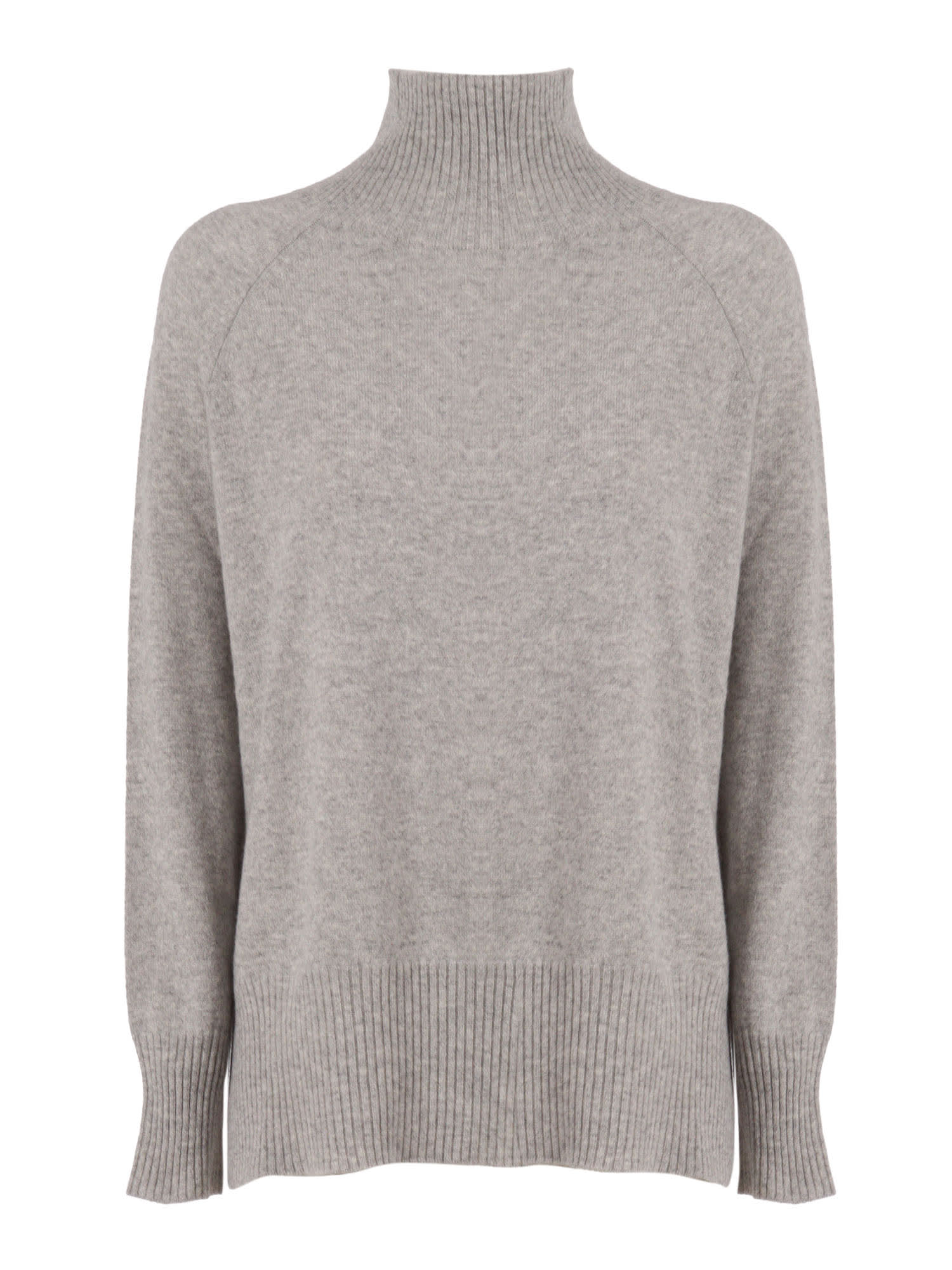 Kangra Crater Neck Sweater With Raglan Sleeves And Vents
